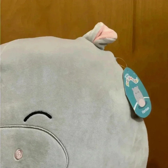 Squishmallow Harrison the Hippo Grey and Pink 16 inches NWT - Picture 9 of 11